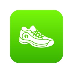 Sneakers icon green vector