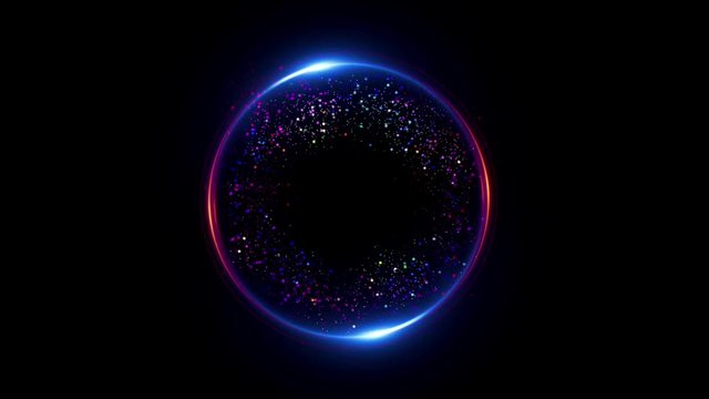 Abstract neon background. luminous swirling. Glowing spiral cover. 
Black elegant. Halo around. Power isolated. Sparks particle.
Space tunnel. LED color ellipse. Glint glitter. Shimmer loop motion