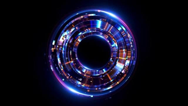 Abstract neon background. luminous swirling. Glowing spiral cover. 
Black elegant. Halo around. Power isolated. Sparks particle.
Space tunnel. LED color ellipse. Glint glitter. Shimmer loop motion