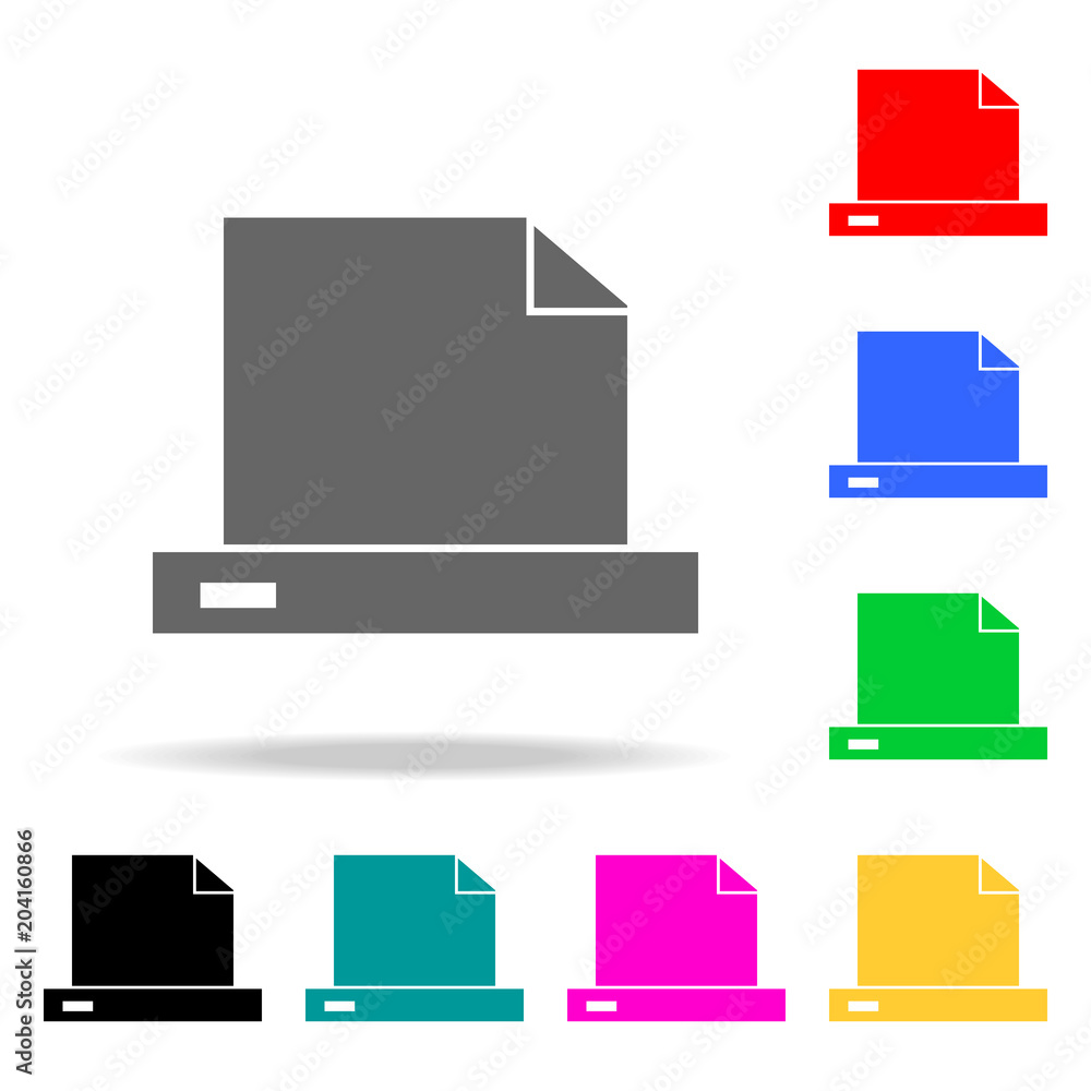 Poster paper on the printer icons. elements of human web colored icons. premium quality graphic design icon