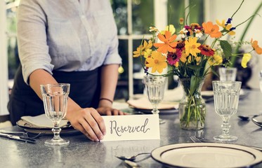 Table reserved in a cafe
