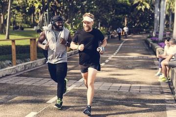 People jogging at park