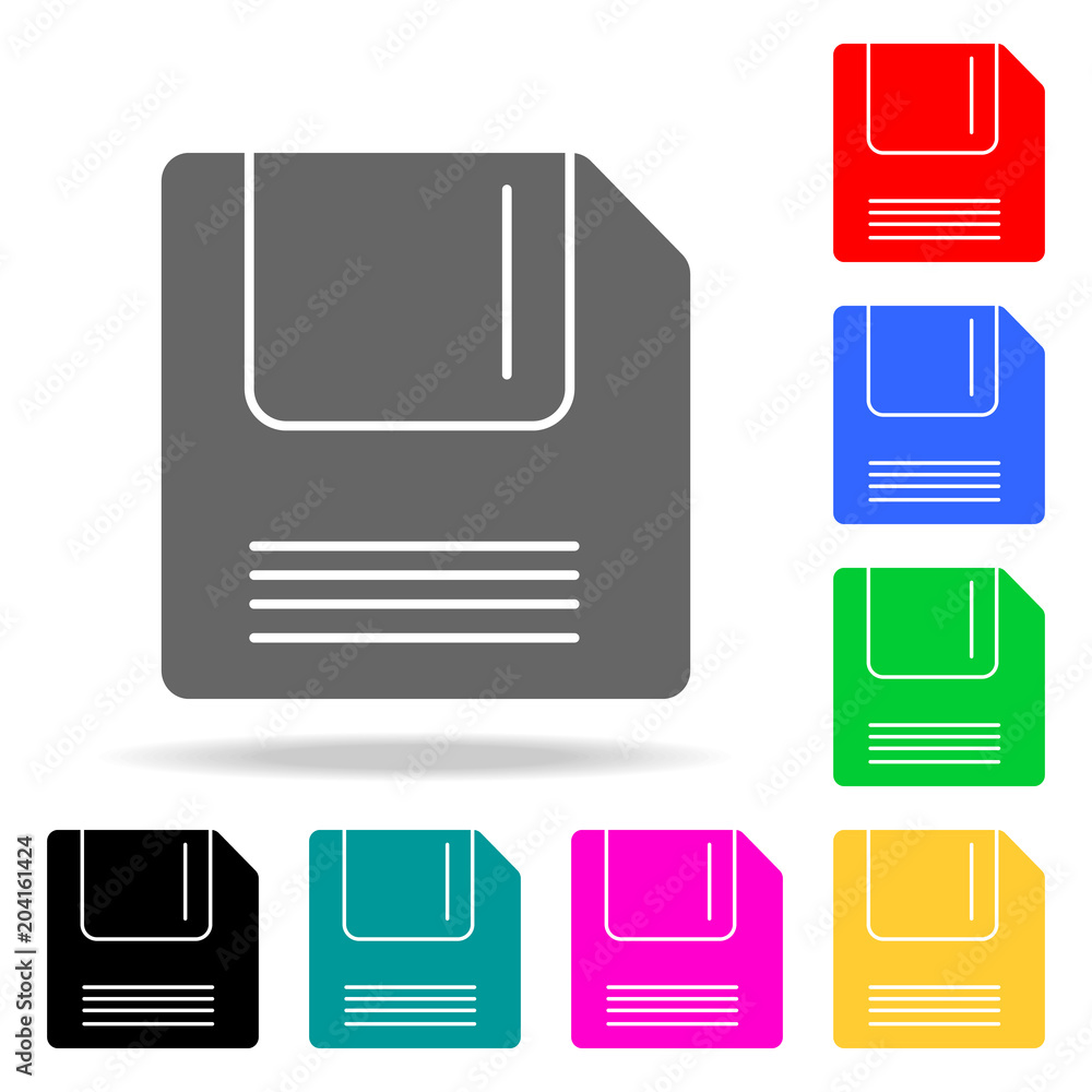 Poster floppy disk icons. elements of human web colored icons. premium quality graphic design icon. simple 