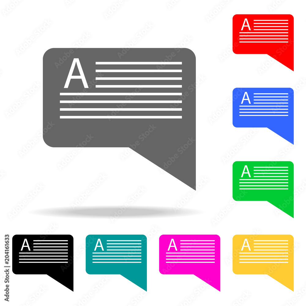 Poster message with text icons. elements of human web colored icons. premium quality graphic design icon. s