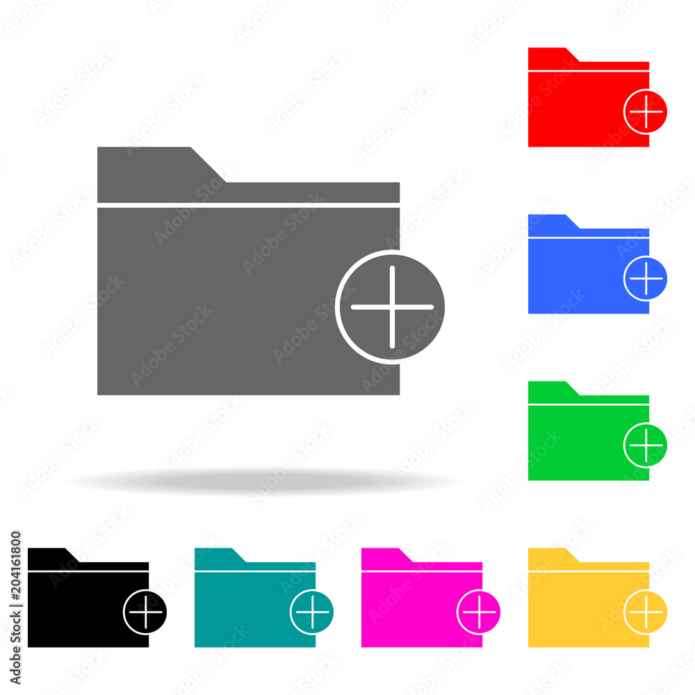 Poster adding a folder icons. elements of human web colored icons. premium quality graphic design icon. sim