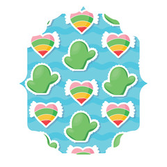 arabic frame with cactus and hearts pattern over white background, colorful design. vector illustration