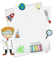 Male Scientist with Note Template