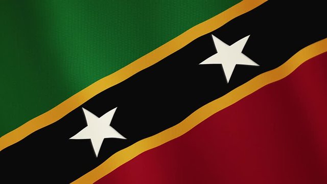 Saint Kitts and Nevis flag waving animation. Full Screen. Symbol of the country.