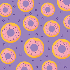 background with donuts pattern, colorful design.  vector illustration