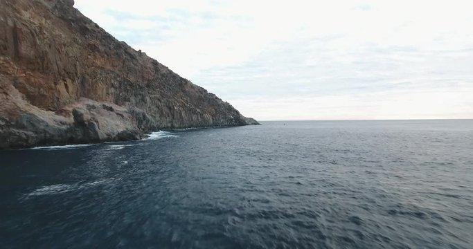 Aerial views of Cabo Pierce, in isla Socorro, Revillagigedo Archipelago. Mexican Pacific.
