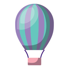 Fototapeta premium hot air balloon icon over white background, vector illustration