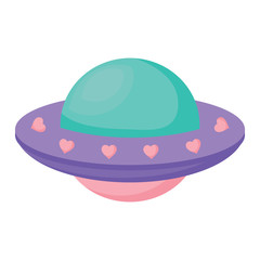 ufo icon over white background, vector illustration