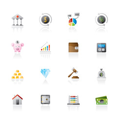 Bank, Financial and investment icons - vector icon set