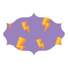 arabic frame with lightning pattern over white background, colorful design. vector illustration