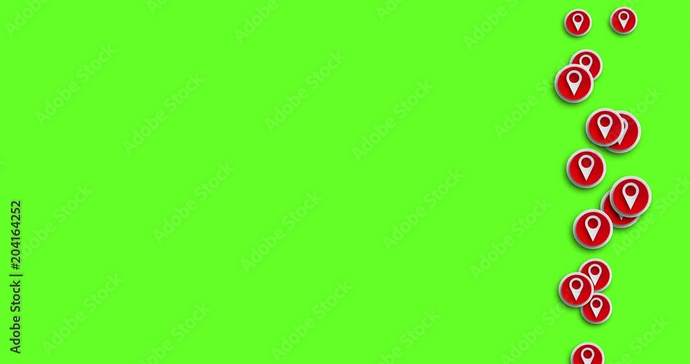 Poster animation modern abstract map pointer icons motion background.