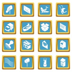 Poste service icons set sapphirine square vector