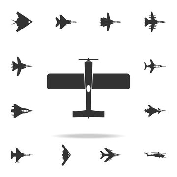 Vintage airplane icon. Detailed set of army plane icons. Premium graphic design. One of the collection icons for websites, web design, mobile app