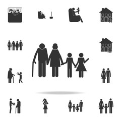 married couple with grandchildren icon. Detailed set of family icons. Premium graphic design. One of the collection icons for websites, web design, mobile app