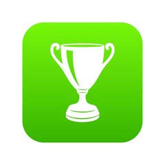 Goblet icon green vector
