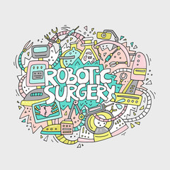 Robotic Surgery Doodle Concept