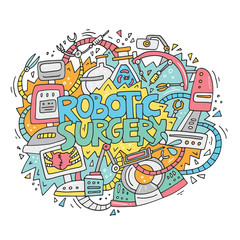 Robotic Surgery Doodle Concept