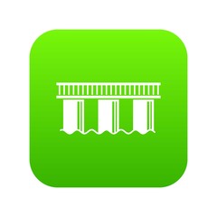 Urban bridge icon green vector