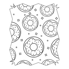 abstract frame with donuts pattern over white background, vector illustration