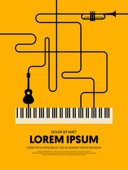 Fototapeta premium Music retro vintage abstract poster background