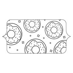 decorative banner with donuts pattern over white background, vector illustration