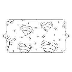 banner with hearts pattern over white background, vector illustration