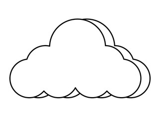 cloud icon over white background, vector illustration