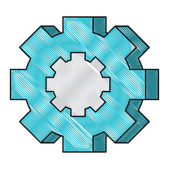 gear wheel icon over white background, vector illustration