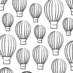 background with hot air balloons pattern, vector illustration