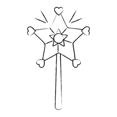 magic wand icon over white background, vector illustration