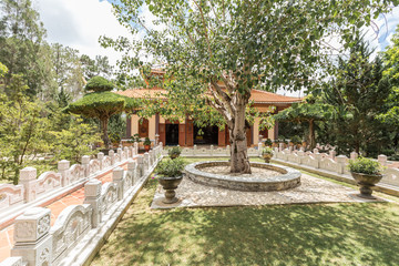 Truc Lam monastery is an ancient temple to attract tourists in Dalat. Vietnam.
