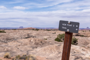 Sign in an empty desert