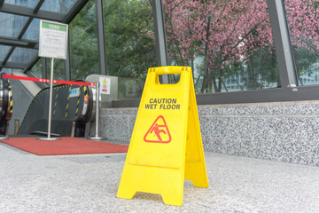 caution wet floor sign