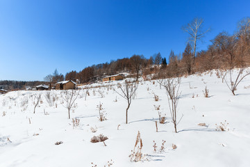 changbai mountain cover snow in winter