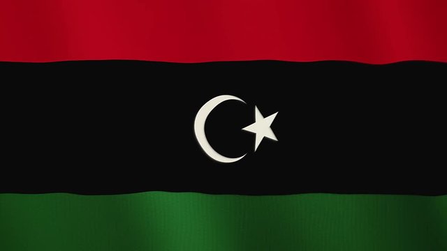 Libya flag waving animation. Full Screen. Symbol of the country.