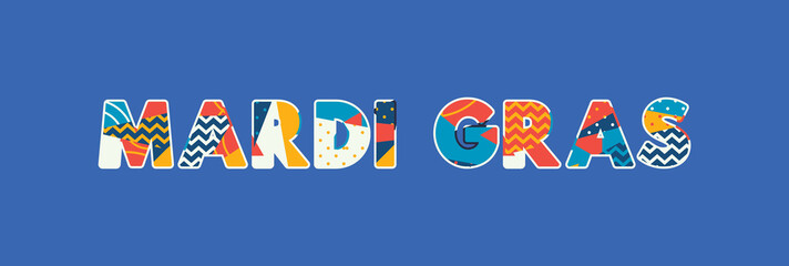 Mardi Gras Concept Word Art Illustration