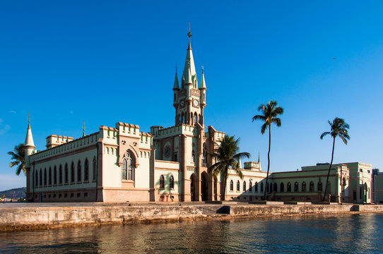 Fiscal Island With Historical Gothic Style Palace Built by Emperor Pedro II