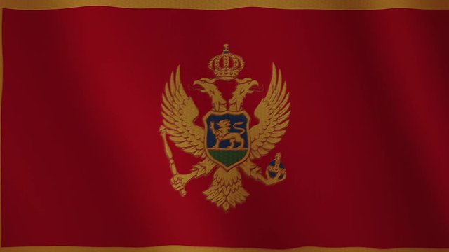 Montenegro flag waving animation. Full Screen. Symbol of the country.