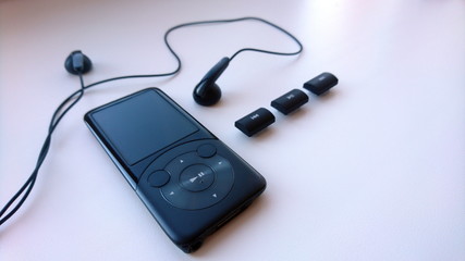  music player and headphones