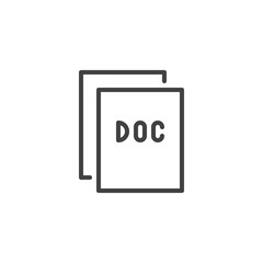 Paper doc outline icon. linear style sign for mobile concept and web design. Documents simple line vector icon. Symbol, logo illustration. Pixel perfect vector graphics