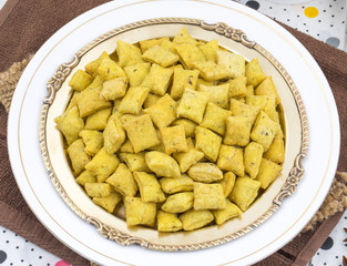 Indian Tea Time Spicy Methi Para Snack Also Know As Namak Para or Namkeen is a Crunchy Savoury Snack of India and Pakistan.