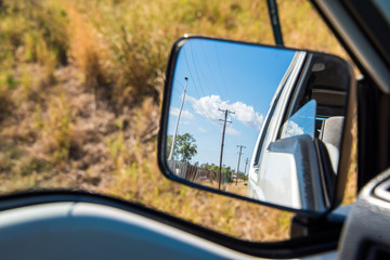 Side mirror of car 