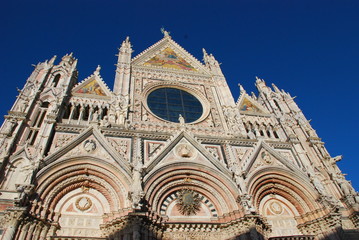 Naklejka premium Siena Cathedral; historic site; medieval architecture; cathedral; landmark