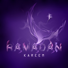 Obraz premium Islamic celebration background with text Ramadan Kareem