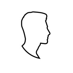 silhouette of a male head. raster illustration