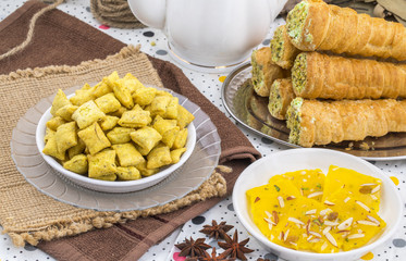 Indian Tea Time Spicy Methi Para Snack Also Know As Namak Para or Namkeen is a Crunchy Savoury...